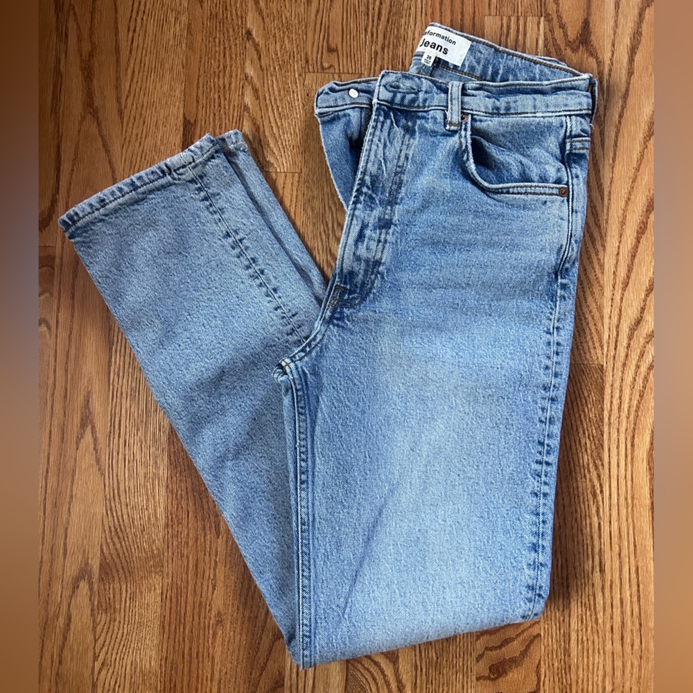 Reformation Women's Light Blue Straight Leg Jeans